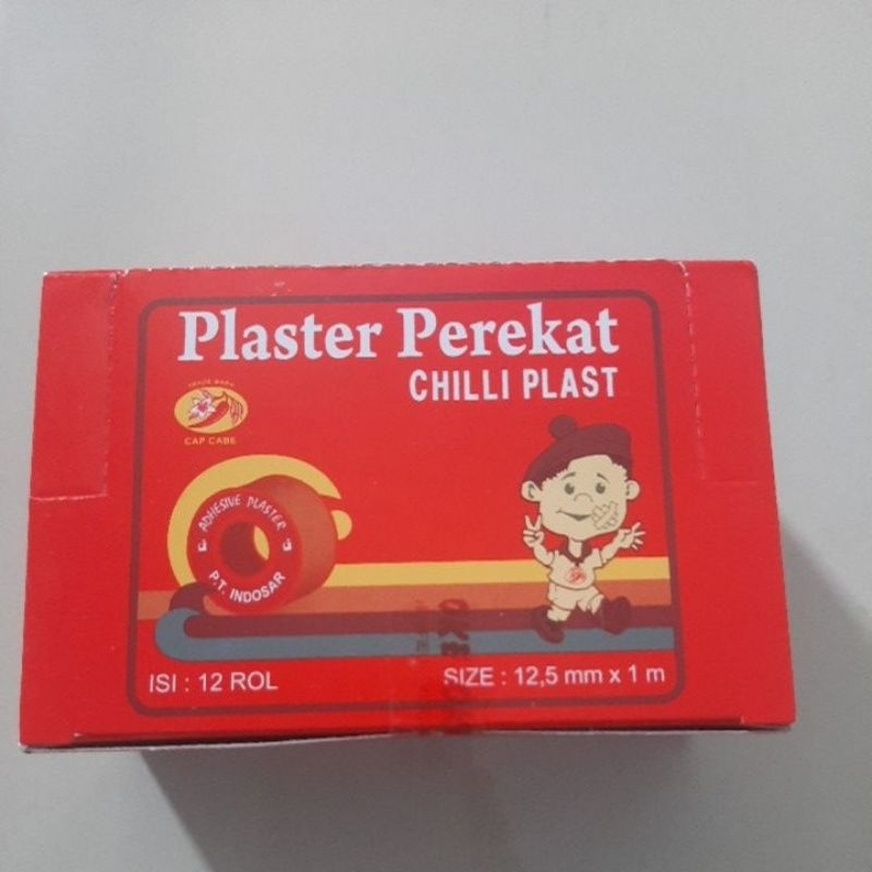 Plester roll chiliplast rill 1,25cm x 1m/plester kain roll