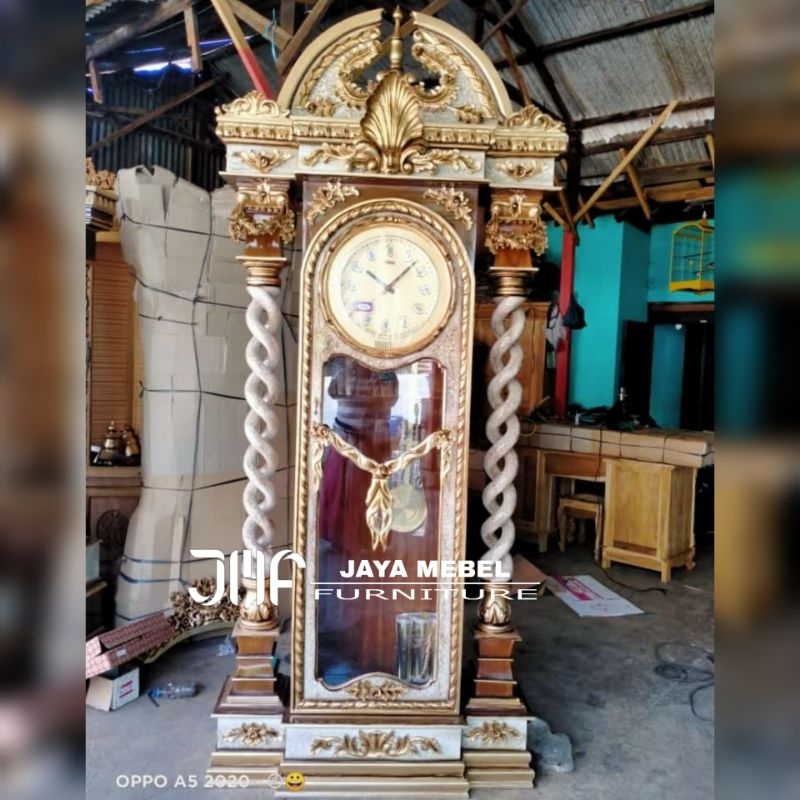 jam hias brawijaya soko untir kayu jati