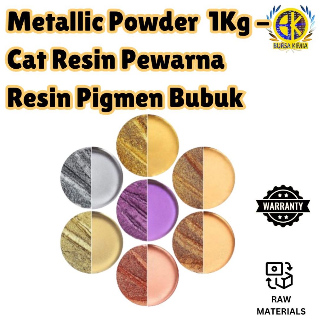 Metallic Powder 1 Kg - Cat Resin Pewarna Resin Pigmen Bubuk