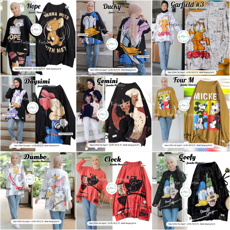 OVERSIZE KAOS LENGAN PANJANG WANITA IMPORT LD 130+ BY KINTANS SUJU SUPER JUMBO KAOS MOTIF STREET STY