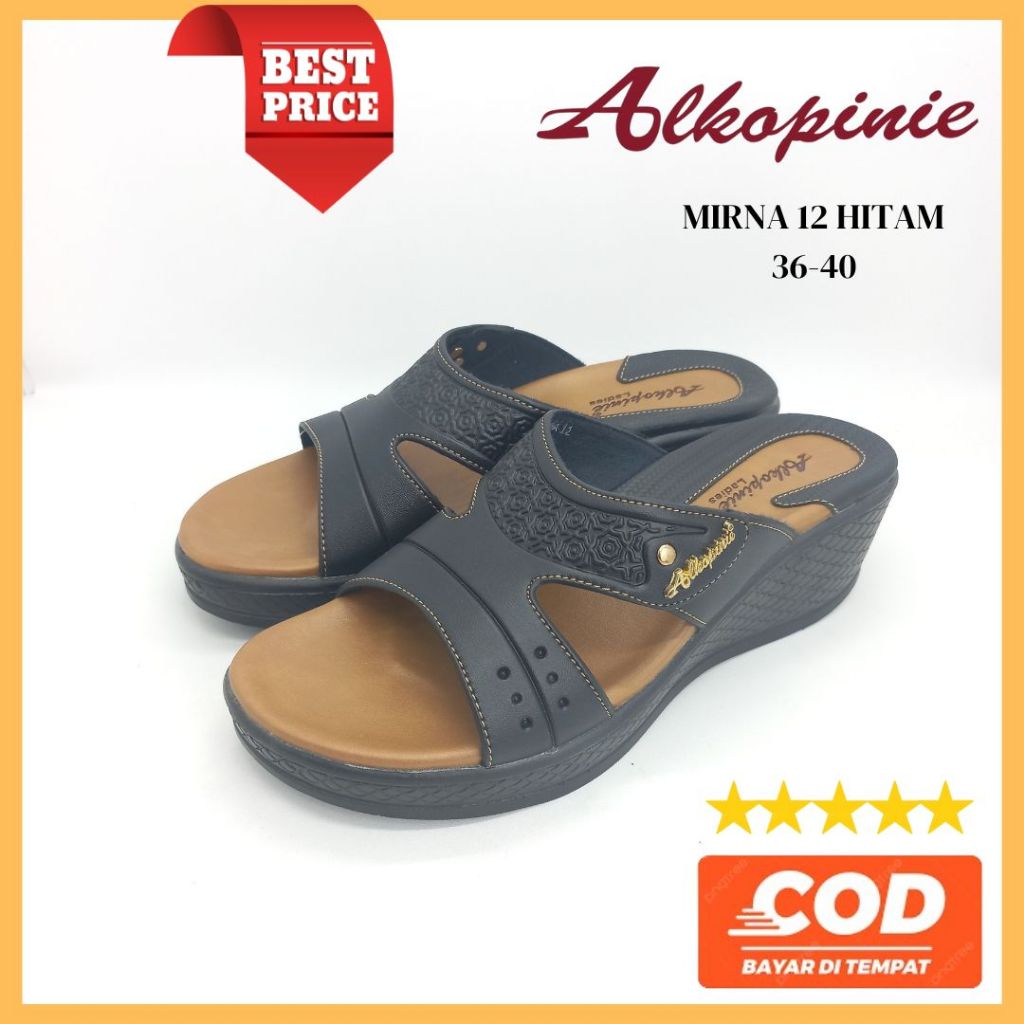 ALKOPINIE - SANDAL WANITA WEDGES SENDAL CEWEK TERBARU KEKINIAN MODEL SELOP SILANG ELEGAN COCOK UNTUK