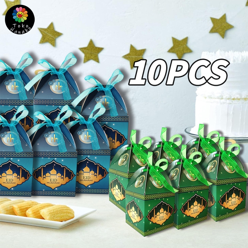 

10 Pcs Box Hampers Lebaran Kotak Idul Fitri Pita Muat Giftbox Octagon Ramadhan Box Hamper Lebaran Idul Fitri Kado Tradisional Islami