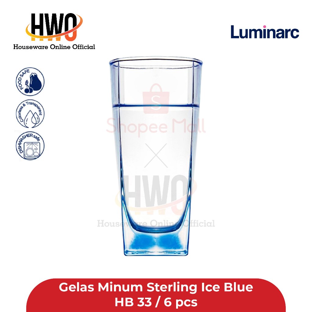Luminarc Gelas Minum Sterling Ice Blue HB 33 / 6 pcs