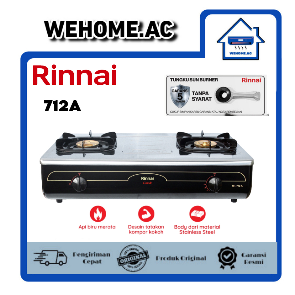 Kompor Rinnai 2 Tungku Rinnai 712A Kompor Dua Tungku
