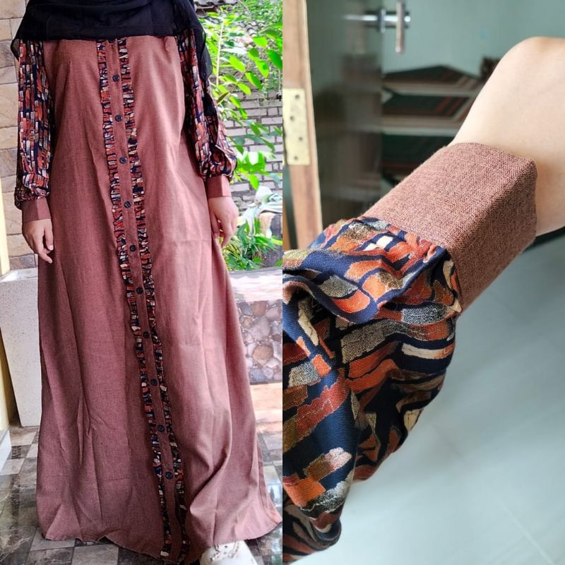 Gamis simple murah bahan katun madinah