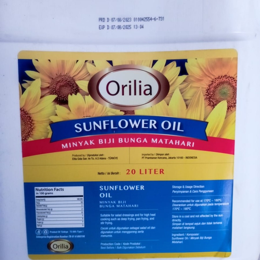 

Orilia Sunflower Oil / Minyak Bunga Matahari 1 Liter
