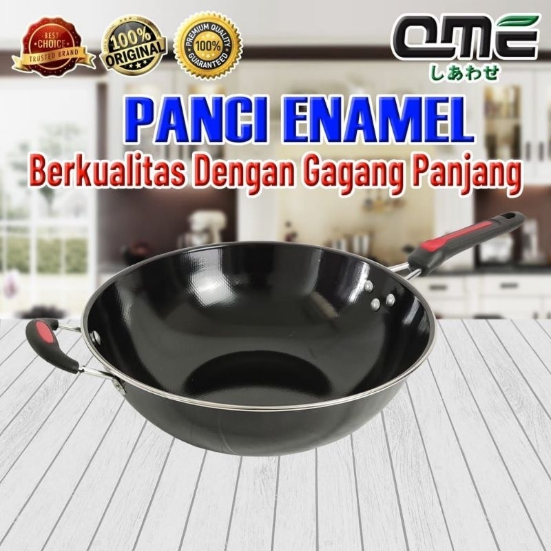 Termurah WAJAN TEFLON GAGANG 32CM / WAJAN PENGGORENGAN TEFLON 32CM / WAJAN ENAMEL VICO ANTI LENGKET