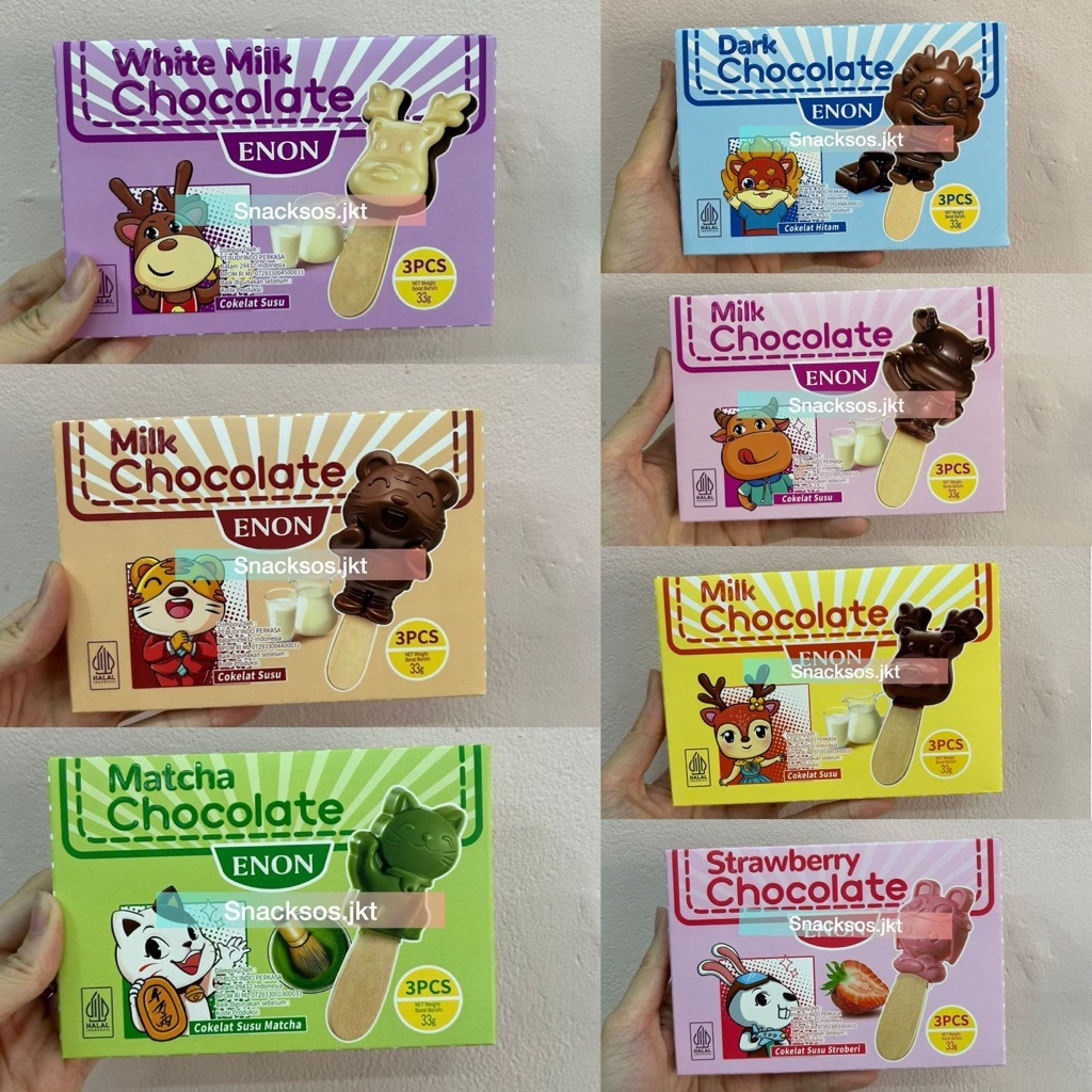 

COKELAT ENON STRAWBERRY CHOCOLATE MILK DARK WHITE MILK MATCHA CHOCOLATE CHARACTER MURAH ENAK