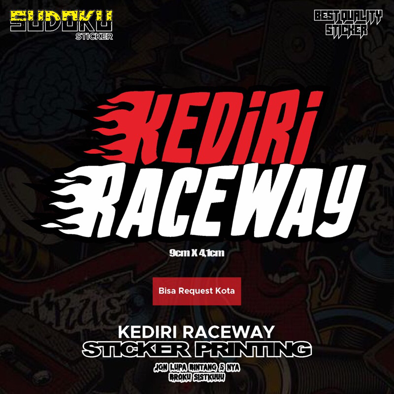 

STICKER STIKER PRINTING KEDIRI RACEWAY ANTASARI REQUEST NAMA KOTA KAMU |STCKER HELM|STICKER MOTOR|STICKER RACING