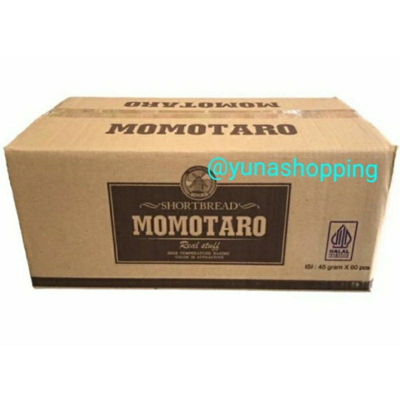 

Momotaro kukis rasa coklat 1 karton isi 60pc @45g