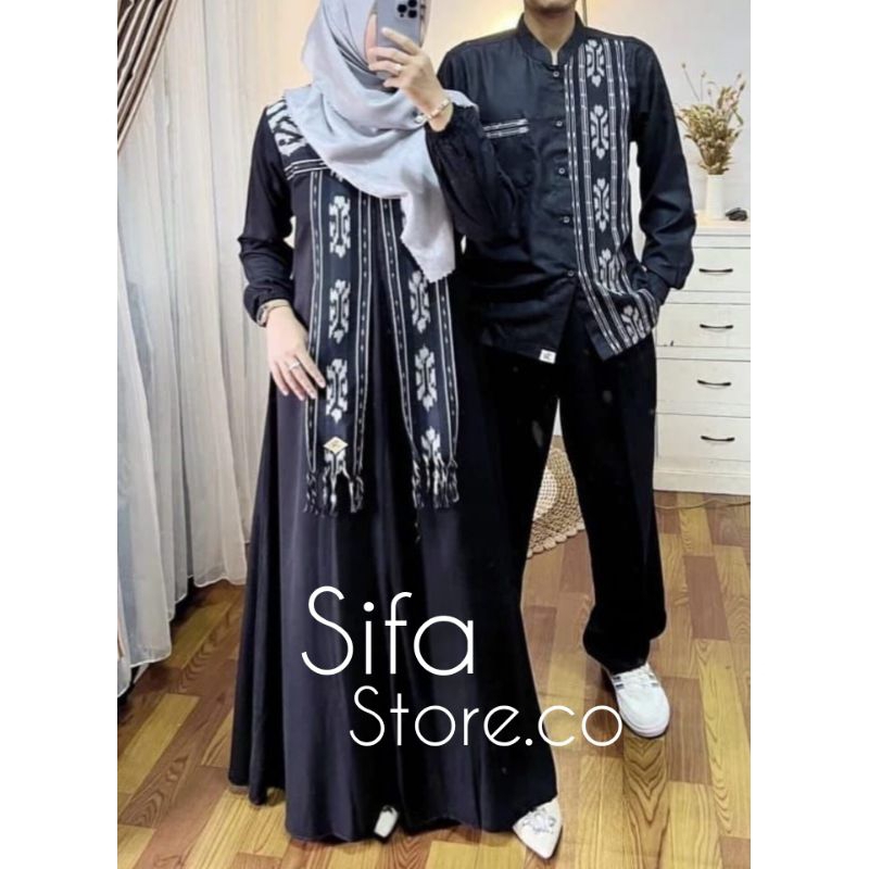 READY STOK SET COUPLE GAMIS TENUN MIX KAIN TOYOBO PREMIUM
