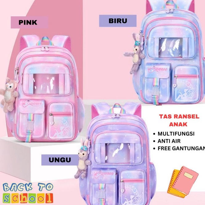 SALEE Tas Sekolah Tas Ransel Anak Perempuan SD SMP SMA Anti Air