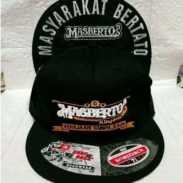 Topi Snapback MASBERTO Sintong Bordir //Topi HipHop Sintong Pria Dewasa