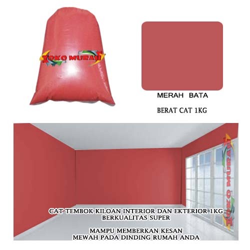 CAT TEMBOK KILOAN SUPER 1 KG WARNA MERAH MARUN / CAT KILOAN / CAT TEMBOK 1KG / CAT TEMBOK