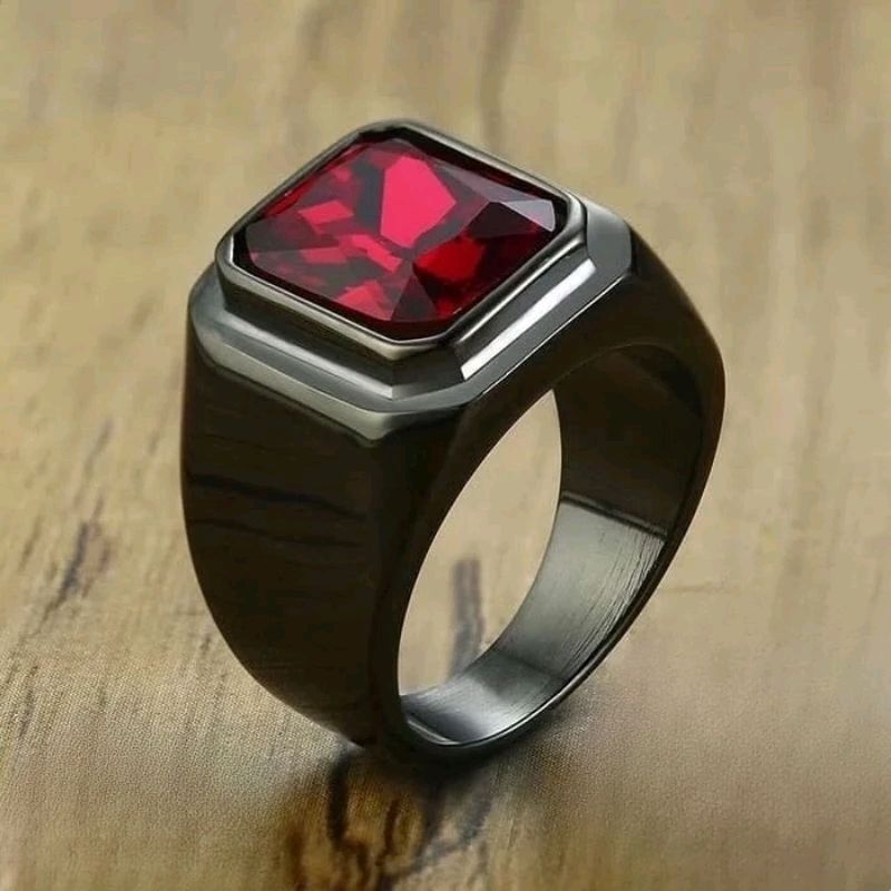 RB [ Bayar Ditempat ] CINCIN PRIA MODEL TERBARU / CINCIN BLACK ONYX PRIA SUPER KEREN