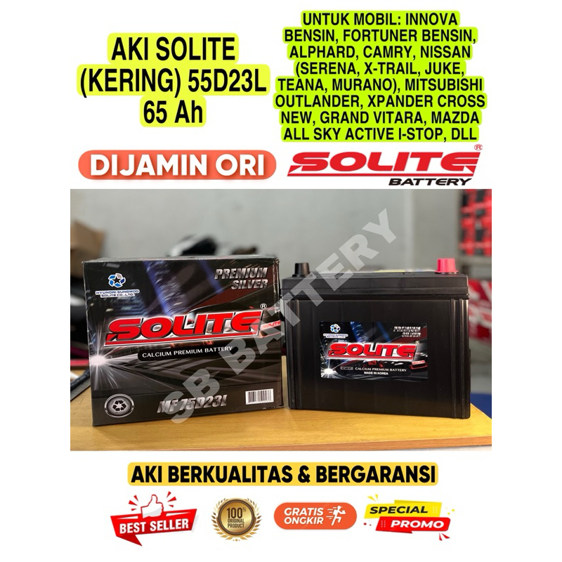 AKI MOBIL KERING SOLITE 55D23L INNOVA CAMRY FORTUNER DLL