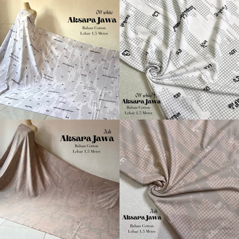 TYH Kain Ori ZM Motif Aksara Jawa Cotton Lembut