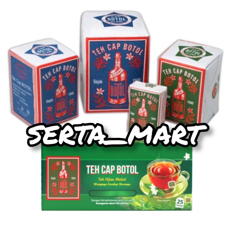 

Teh Cap Botol Tubruk Hijau 40gr / Biru 80gr - Teh Bubuk / Teh Hijau Celup 25's