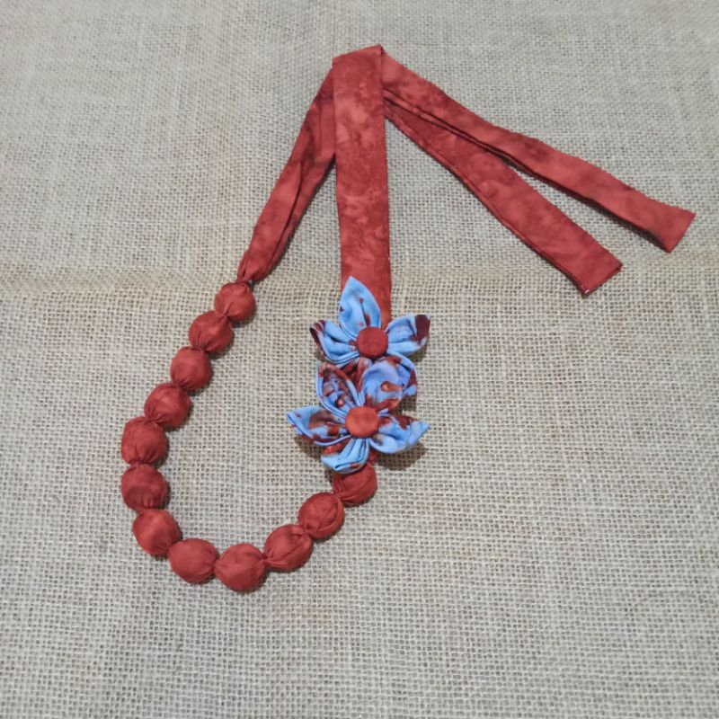 Kalung Batik Mote Bunga Kalung Etnik Kalung Handmade