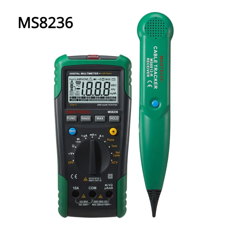 MS8236 Mastech Multimeter LAN Cable Tracker Wire Network Tester Kabel Digital Multitester Multi Gaug
