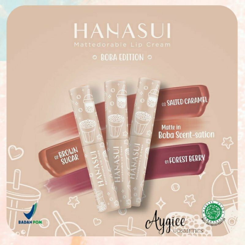 HANASUI MATTEDORABLE LIPCREAM BOBA| BOBA EDITION| LIPCREAM HANASUI BOBA