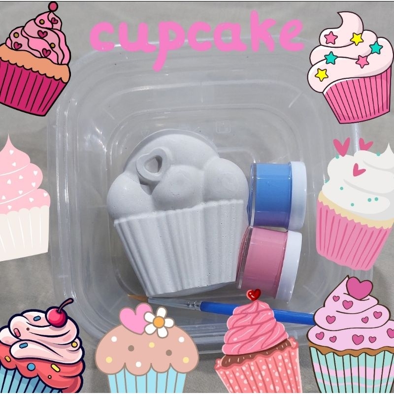 Mewarnai gypsum Seri Cupcake/Mainan edukasi mewarnai patung gypsum/mewarnai gypsum/gypsum