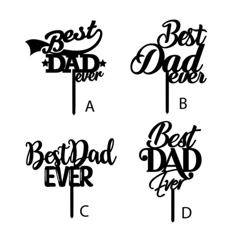 

Toppers Best Dad Ever series c | warna bronze acrylic size M
