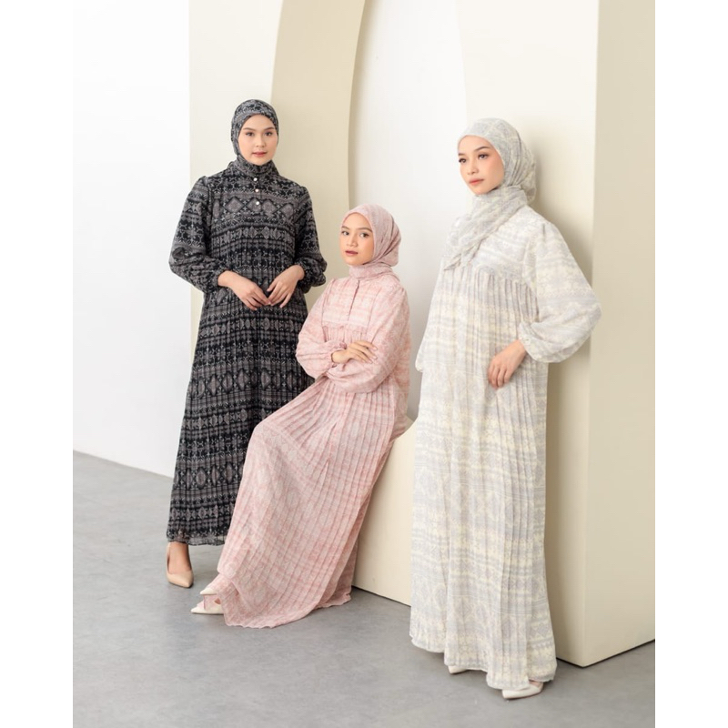 JEANA DRESS SET HIJAB MOTIF PREMIUM AZIRA OUTFIT