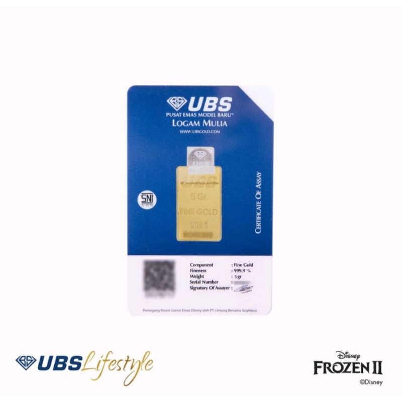 UBS LOGAM MULIA 5 GRAM FROZEN ELSA ORIGINAL BERSERTIFIKAT RESMI