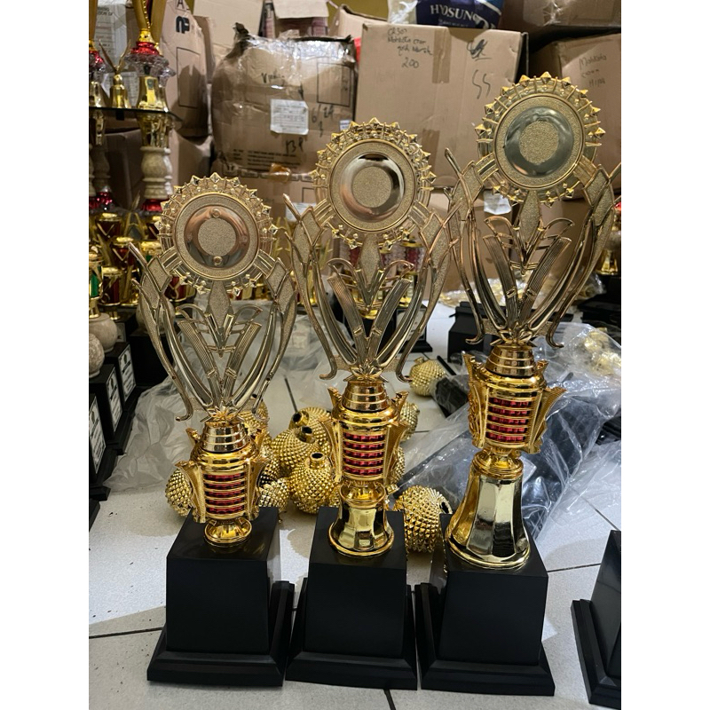 piala peringkat 1set (123) pagoda gold free sticker piala