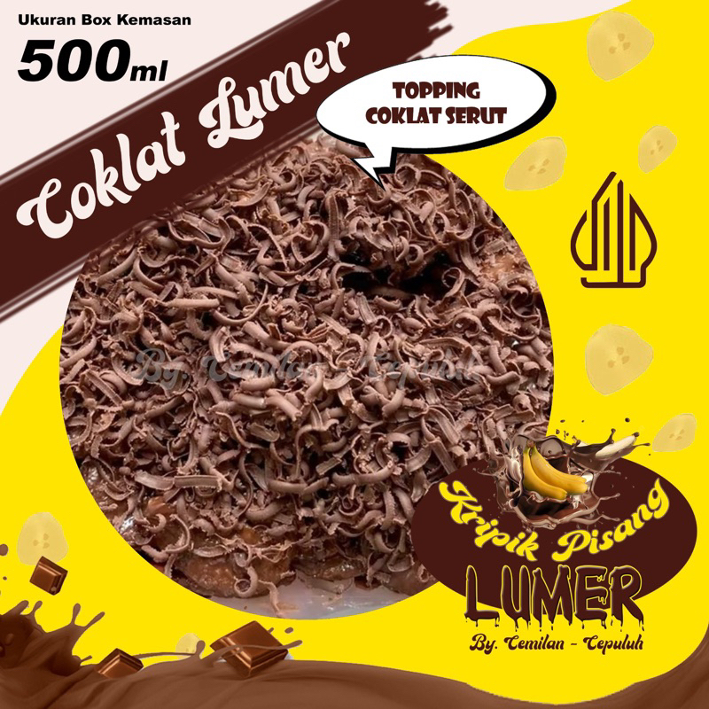 

Kripik Pisang Coklat Bervarian Toping isian Box 500ml kriuk pisangnya lumer coklatnya