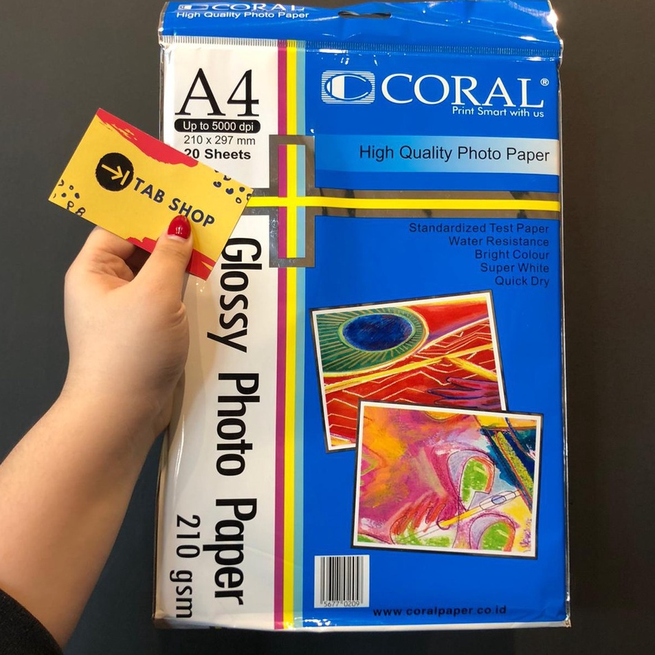 

Super Belanja TAB SHOP CORAL GLOSSY PHOTO PAPER A4 21 GSM 2 SHEETS CORAL KERTAS FOTO GLOSY A4 21 GSM 2 SHEETS