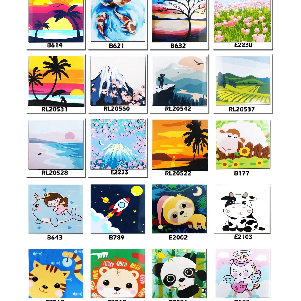 

Hadir Baru METH CUTE VIEW PEMANDANGAN PANTAI GUNUNG INDAH BABY ANIMAL KARAKTER ROCKET FISH PAINT BY NUMBER PAINTING DIY COLORING KIDS MELUKIS KANVAS ANAK LENGKAP