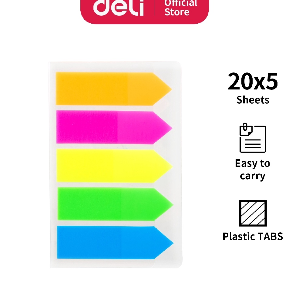 

Paket Hemat Deli Index Tab Sticky 43 12mm 52sheets 5 Warna Perekat Kuat Tahan Lama EA162