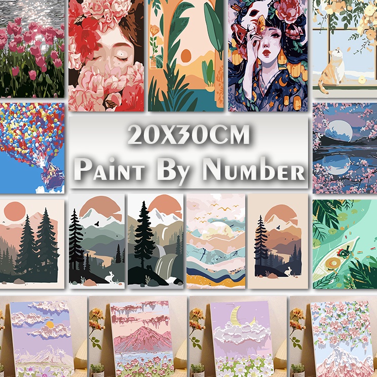 

Grosir Terlaris Paint By Number 2x3cm DIY Paint Kit with Frame Digital Painting Landscape Cartoon Anime Series