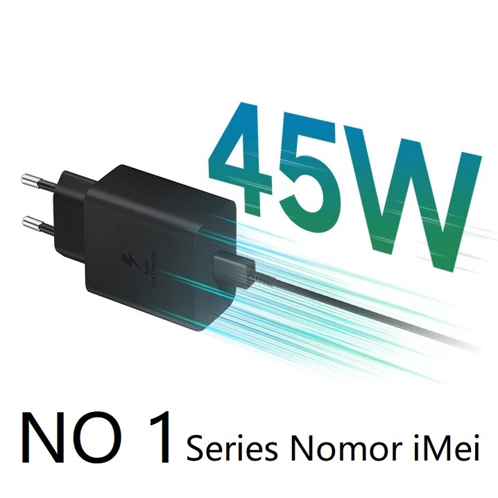 ORI  [Super Fast CHARGING] Batok iMEi + Cable Kepala Charger USB Type C/Adaptor 45W Samsung A55/A54/