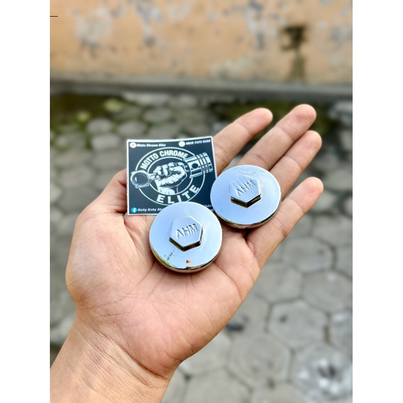 TUTUP KLEP 2PCS SUPRA GRAND HONDA BEBEK ORIGINAL AHM CROME