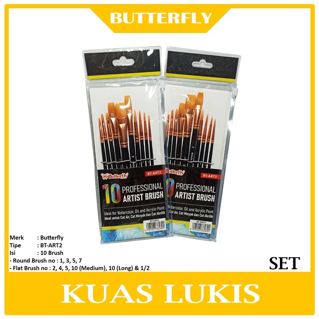 

KODE Y7B Butterfly 1 Profesisional Artisit Brush Set BTART2 1 Kuas Lukis BTART2 Butterfly