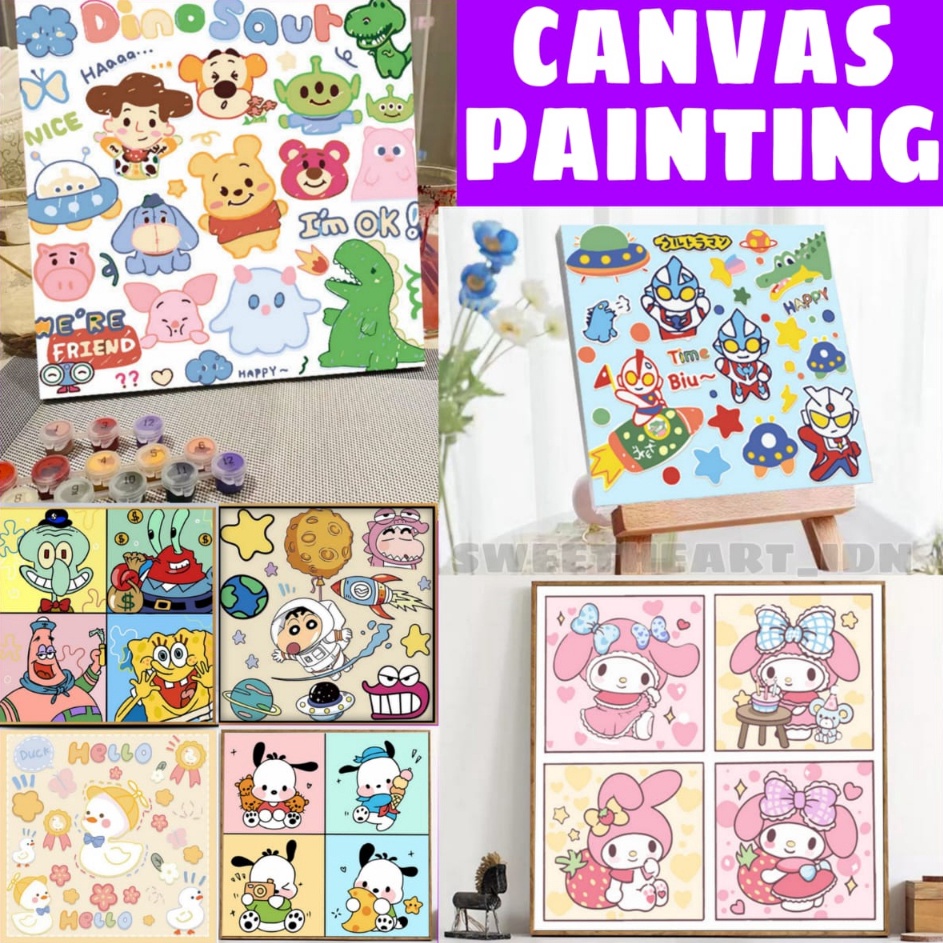 

Ready Terheboh Canvas Painting By Number 3x3 CM Melukis Mewarnai Kanvas Nomor Prakarya Anak