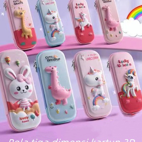 

Kejar Hemat Kotak pensil pola kartun 3Dtempat pensil aesthetic