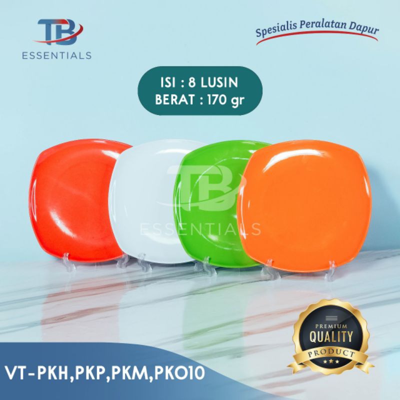 PIRING KOTAK WARNA  MELAMIN UK 10'