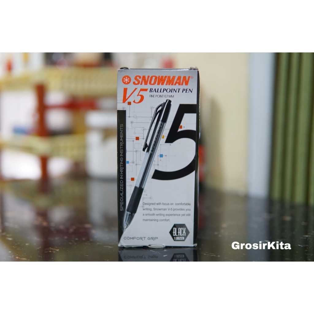 

Pulpen Snowman V5 0.7 mm / 1 BOX 12 PCS - Hitam