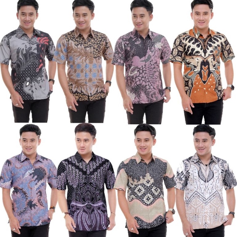Larismanis Baju Batik Pria Lengan Pendek  Azriel Batik Premium  Kemeja batik pria lengan pendek
