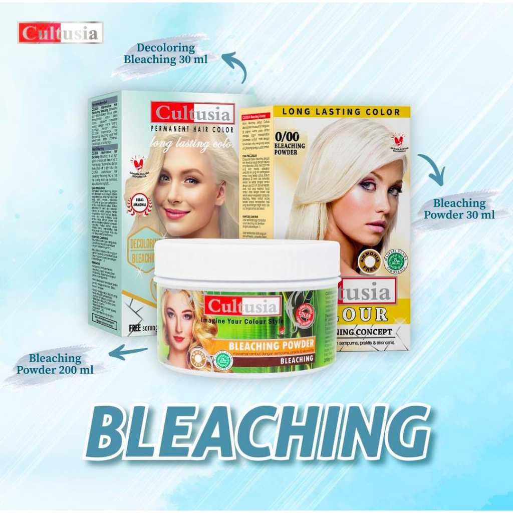 Cultusia Bleaching Powder 200ml / Bleaching Powder 30ml / Decoloring Bleaching 30ml - Cat Rambut Cul