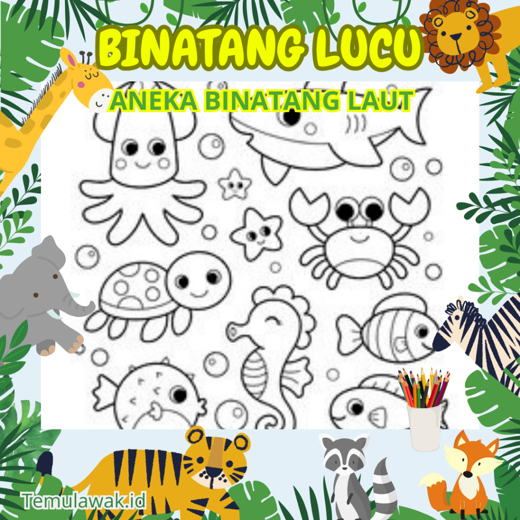 

Kertas Sketsa Gambar Lukis Drawing Sketch Mewarnai Coloring Binatang Lucu Part 5 Untuk Anak Kecil