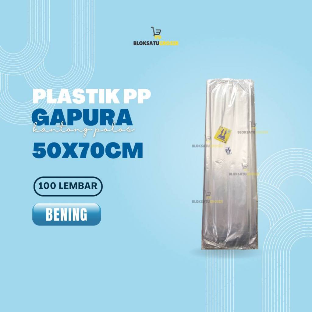 Plastik PP Gapura 50x70x20 Mic Isi 100 Lembar PP Gapura / Kantong Laundry Gapura / Plastik Packing