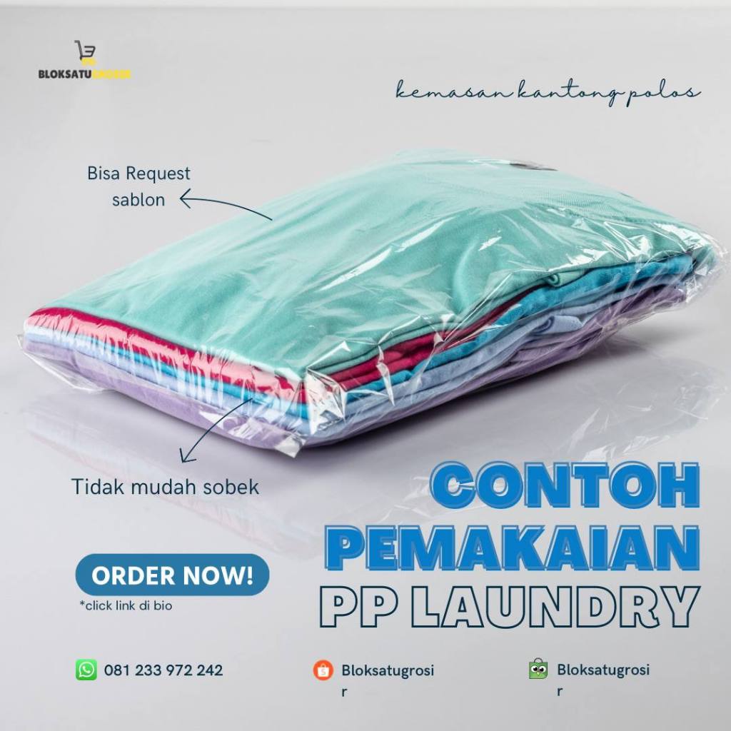 Plastik PP Gapura 50x70x20 Mic Isi 100 Lembar PP Gapura / Kantong Laundry Gapura / Plastik Packing