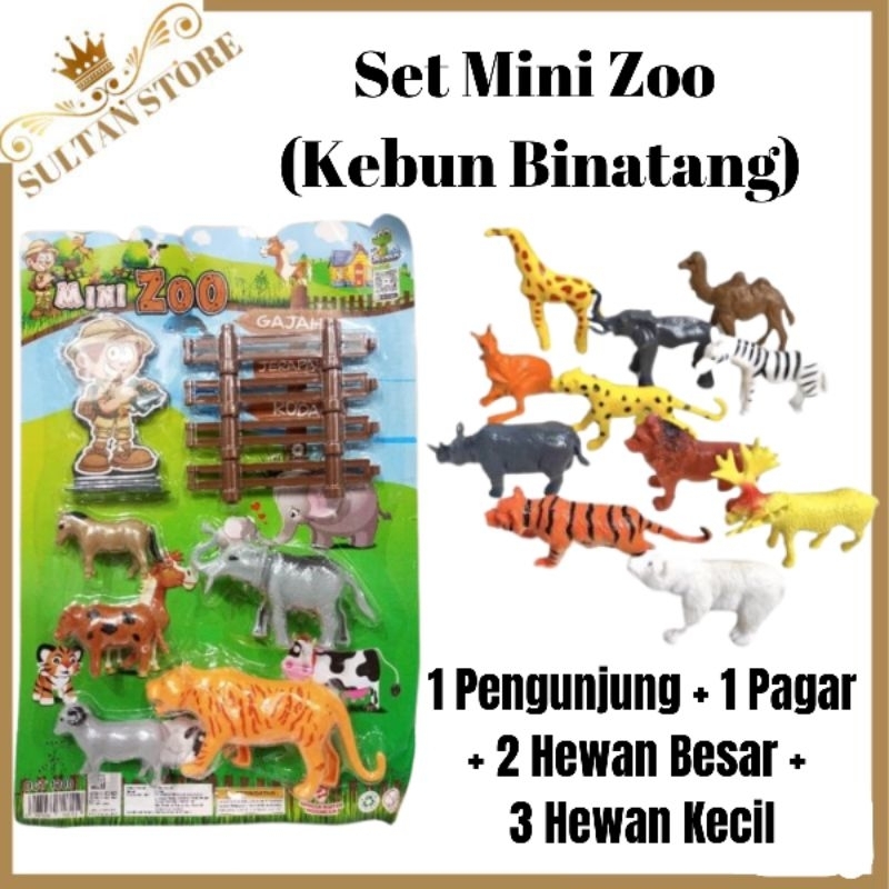 Mainan anak mini zoo kebun binatang lengkap oct1200