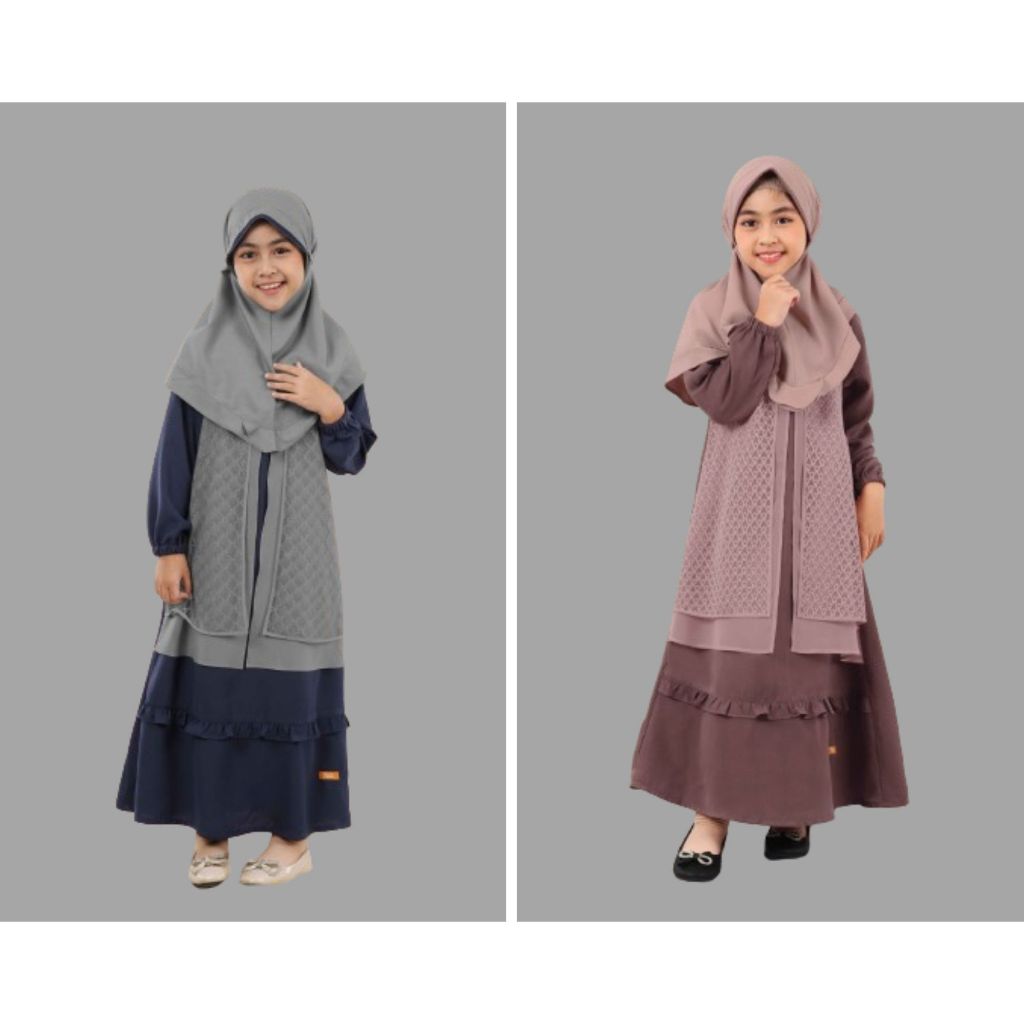 GAMIS KATUN WANITA RAVEENA BRIGHT COBALT CAPUCHINO ORIGINAL NIBRAS FASHION DRESS BAJU BUSANA MUSLIM 