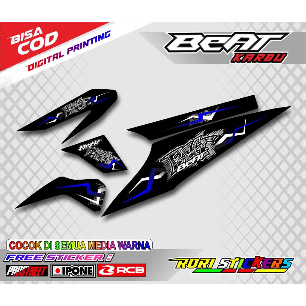STRIPING VARIASI HONDA BEAT KARBU / STICKER LIST VARIASI MOTOR BEAT KARBU